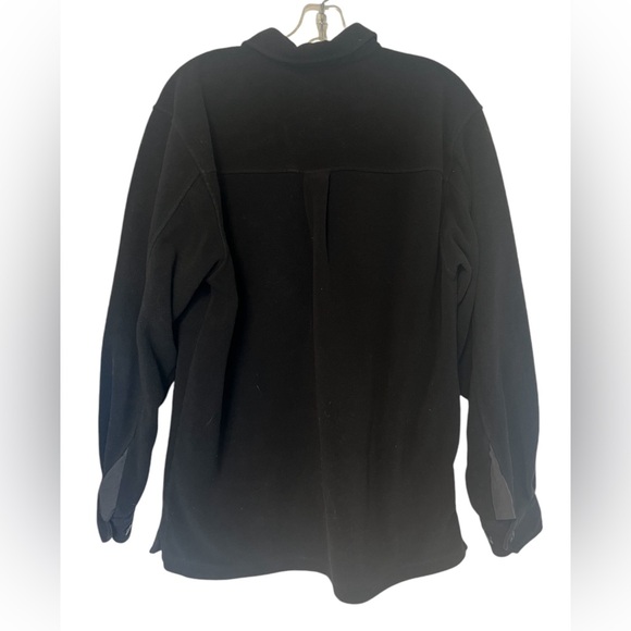 LLBean Men’s 90s Vintage Sport Pullover Black Collared Fleece Shacket size M - Picture 2 of 12